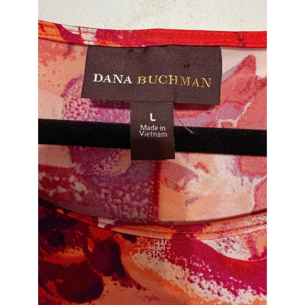 Dana Buchman Floral Ruched Sheath Dress Women Large Tropical Garden Party Chic - Picture 7 of 9